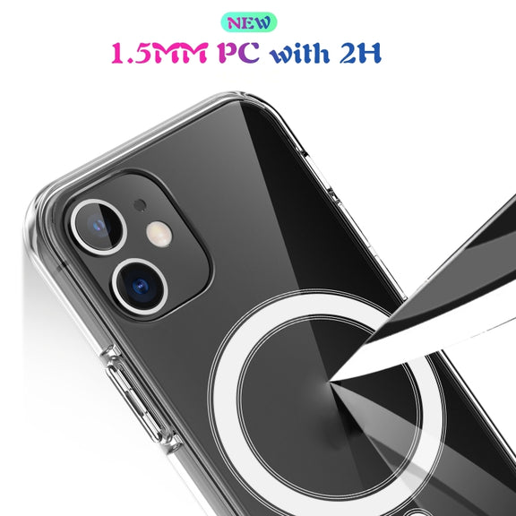 For iPhone SE 2020 / 8 Magsafe Case Simple Magnetic Ring All-inclusive Clear Crystal Acrylic PC +TPU Shockproof Case