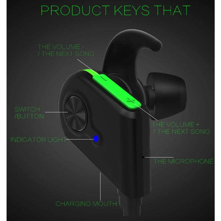S20 Magnetic Switch Sweatproof Motion Wireless Bluetooth In-Ear Headset with Indicator Light  & Mic, Distance: 10m, For iPad, Laptop, iPhone, Samsung, HTC, Huawei, Xiaomi, and Other Smart Phones(Black) - free shipping - PMC TechLife - Order now!