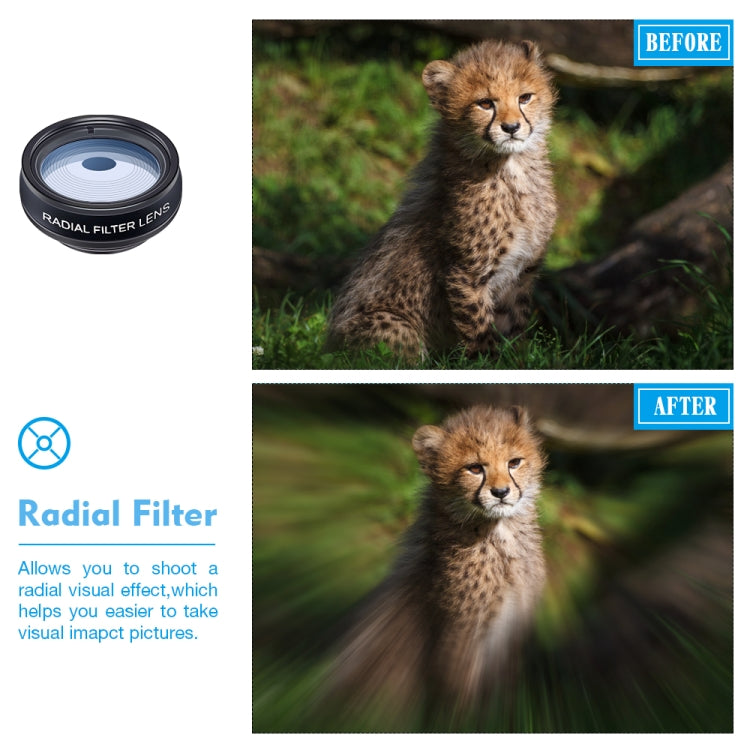 APEXEL APL-DG10 Macro Wide-angle Fisheye Telephoto CPL Flow Filter Radial Filter Star Filter Kaleidoscope 3 & 6 Lens Kit, For iPhone, Samsung, Huawei, Xiaomi, HTC and Other Smartphones, Ultra-thin Digital Camera - Combination Lens by APEXEL | Online Shopping South Africa | PMC TechLife