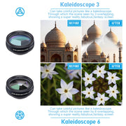 APEXEL APL-DG10 Macro Wide-angle Fisheye Telephoto CPL Flow Filter Radial Filter Star Filter Kaleidoscope 3 & 6 Lens Kit, For iPhone, Samsung, Huawei, Xiaomi, HTC and Other Smartphones, Ultra-thin Digital Camera