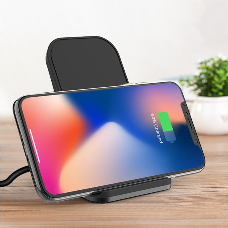 HAMTOD M5 15W Intelligent Dual Coil Design Qi Standard Holder Wireless Charger with Indicator Light, Support Fast Charging(Black) - Wireless Charger by HAMTOD | Online Shopping South Africa | PMC Jewellery | Buy Now Pay Later Mobicred