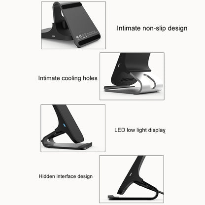 HAMTOD M5 15W Intelligent Dual Coil Design Qi Standard Holder Wireless Charger with Indicator Light, Support Fast Charging(Silver) - Wireless Charger by HAMTOD | Online Shopping South Africa | PMC Jewellery | Buy Now Pay Later Mobicred