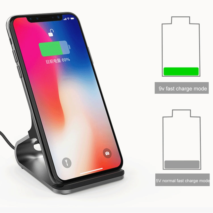 HAMTOD M5 15W Intelligent Dual Coil Design Qi Standard Holder Wireless Charger with Indicator Light, Support Fast Charging(Silver) - Wireless Charger by HAMTOD | Online Shopping South Africa | PMC Jewellery | Buy Now Pay Later Mobicred