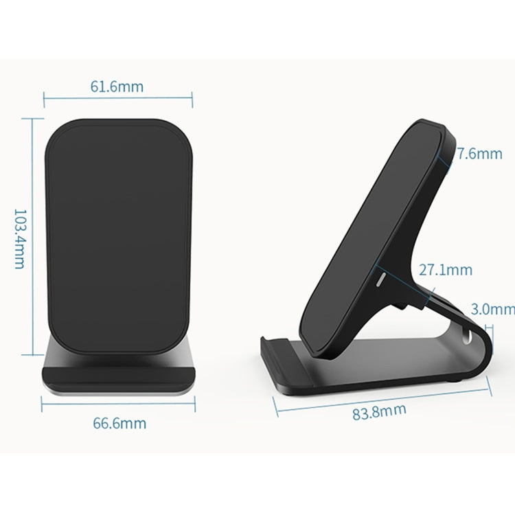 HAMTOD M5 15W Intelligent Dual Coil Design Qi Standard Holder Wireless Charger with Indicator Light, Support Fast Charging(Silver) - Wireless Charger by HAMTOD | Online Shopping South Africa | PMC Jewellery | Buy Now Pay Later Mobicred