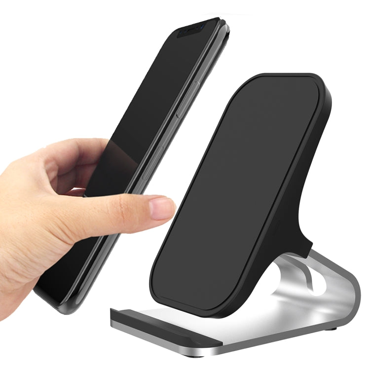 HAMTOD M5 15W Intelligent Dual Coil Design Qi Standard Holder Wireless Charger with Indicator Light, Support Fast Charging(Silver) - Wireless Charger by HAMTOD | Online Shopping South Africa | PMC Jewellery | Buy Now Pay Later Mobicred