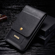 DG.MING Universal Cowskin Leather Protective Case Waist Bag with Card Slots & Hook, For iPhone, Samsung, Sony, Huawei, Meizu, Lenovo, ASUS, Oneplus, Xiaomi, Cubot, Ulefone, Letv, DOOGEE, Vkworld, and other Smartphones Below 5.2 inch(Black)