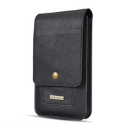 DG.MING Universal Cowskin Leather Protective Case Waist Bag with Card Slots & Hook, For iPhone, Samsung, Sony, Huawei, Meizu, Lenovo, ASUS, Oneplus, Xiaomi, Cubot, Ulefone, Letv, DOOGEE, Vkworld, and other Smartphones Below 5.2 inch(Black)