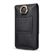DG.MING Universal Cowskin Leather Protective Case Waist Bag with Card Slots & Hook, For iPhone, Samsung, Sony, Huawei, Meizu, Lenovo, ASUS, Oneplus, Xiaomi, Cubot, Ulefone, Letv, DOOGEE, Vkworld, and other Smartphones Below 5.2 inch(Black)