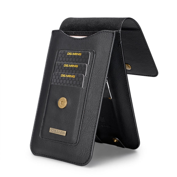 DG.MING Universal Cowskin Leather Protective Case Waist Bag with Card Slots & Hook, For iPhone, Samsung, Sony, Huawei, Meizu, Lenovo, ASUS, Oneplus, Xiaomi, Cubot, Ulefone, Letv, DOOGEE, Vkworld, and other Smartphones Below 5.2 inch(Black)