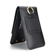 DG.MING Universal Cowskin Leather Protective Case Waist Bag with Card Slots & Hook, For iPhone, Samsung, Sony, Huawei, Meizu, Lenovo, ASUS, Oneplus, Xiaomi, Cubot, Ulefone, Letv, DOOGEE, Vkworld, and other Smartphones Below 5.2 inch(Black)