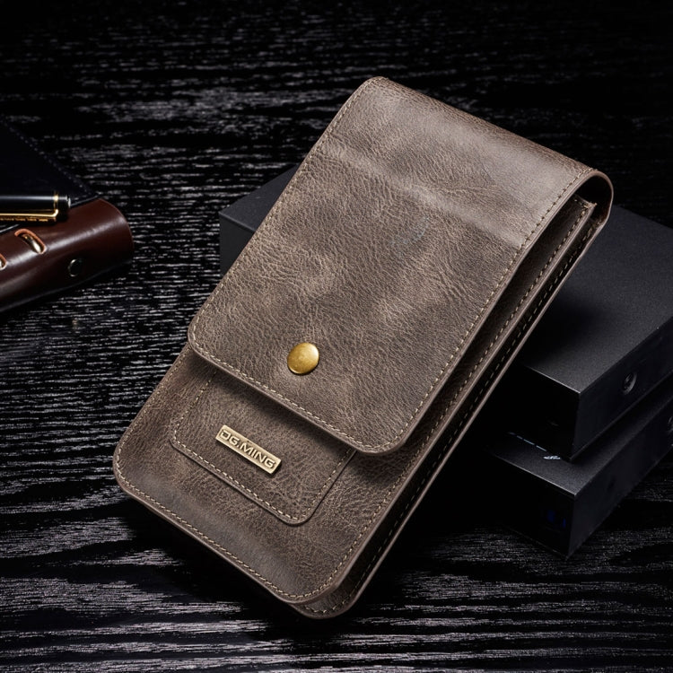 DG.MING Universal Cowskin Leather Protective Case Waist Bag with Card Slots & Hook, For iPhone, Samsung, Sony, Huawei, Meizu, Lenovo, ASUS, Oneplus, Xiaomi, Cubot, Ulefone, Letv, DOOGEE, Vkworld, and other Smartphones Below 5.2 inch(Grey)