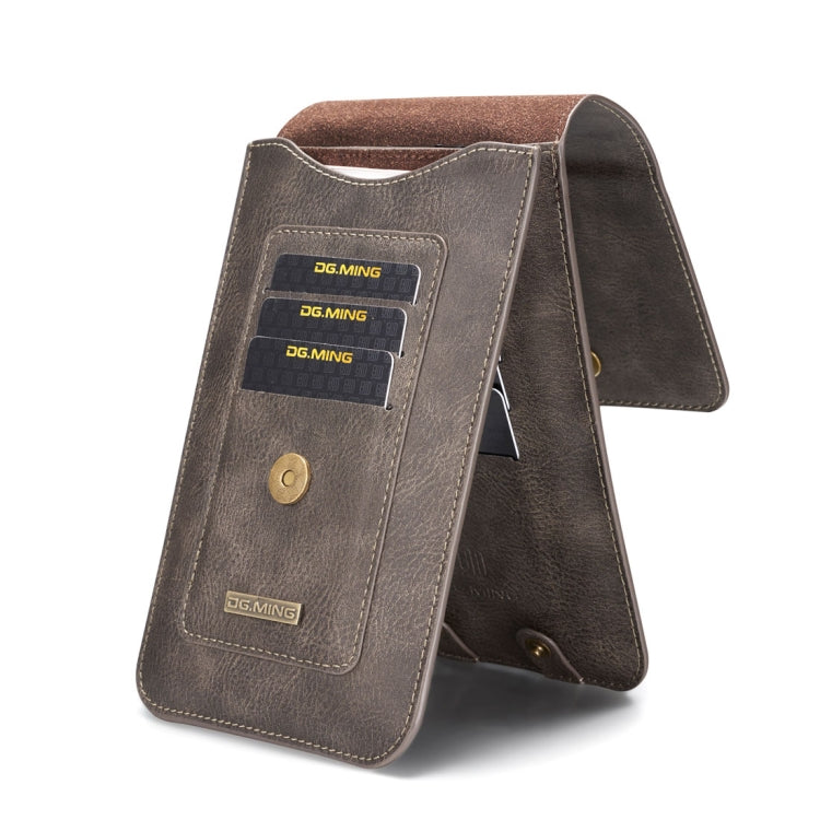 DG.MING Universal Cowskin Leather Protective Case Waist Bag with Card Slots & Hook, For iPhone, Samsung, Sony, Huawei, Meizu, Lenovo, ASUS, Oneplus, Xiaomi, Cubot, Ulefone, Letv, DOOGEE, Vkworld, and other Smartphones Below 5.2 inch(Grey)