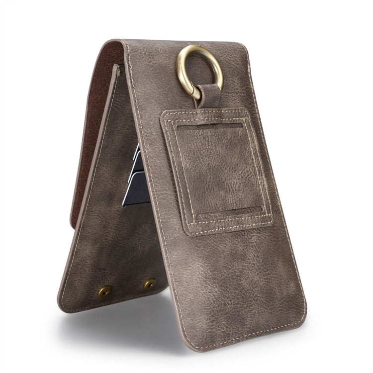 DG.MING Universal Cowskin Leather Protective Case Waist Bag with Card Slots & Hook, For iPhone, Samsung, Sony, Huawei, Meizu, Lenovo, ASUS, Oneplus, Xiaomi, Cubot, Ulefone, Letv, DOOGEE, Vkworld, and other Smartphones Below 5.2 inch(Grey) - free shipping - PMC TechLife - Order now!