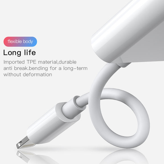 JOYROOM S-Y104 Ben Series Apple 3.5+Lightning Adapter, Length: 1.2m(White)