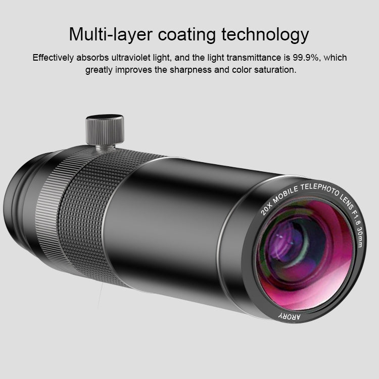 Universal 20X Mobile Phone HD Telephoto Telescope Lens with Tripod & Clip - Telescope & Microscope by PMC TechLife | Online Shopping South Africa | PMC TechLife