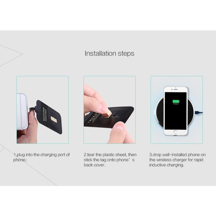 NILLKIN Magic Tag QI Standard Wireless Charging Receiver for iPhone 7 / 6s / 6 / 5S / 5, with 8 Pin Port, Length: 98mm - free shipping - PMC TechLife - Order now!