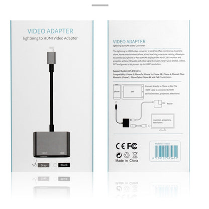7565S 8 Pin to HDMI HDTV Projector Video Adapter Cable for iPad(Grey) - free shipping - PMC Jewellery - Order now!