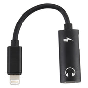 2 in 1 8 Pin Male to Dual 8 Pin Female Charging and Listening to Music Audio Earphone Adapter, Compatible with All IOS Systems(Black)