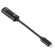 2 in 1 8 Pin Male to Dual 8 Pin Female Charging and Listening to Music Audio Earphone Adapter, Compatible with All IOS Systems(Black)