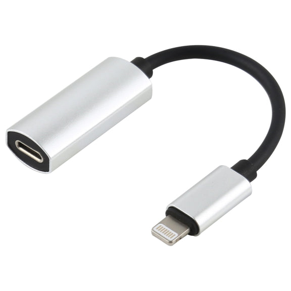 2 in 1 8 Pin Male to Dual 8 Pin Female Charging and Listening to Music Audio Earphone Adapter, Compatible with All IOS Systems(Silver)