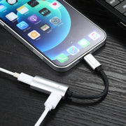 2 in 1 8 Pin Male to Dual 8 Pin Female Charging and Listening to Music Audio Earphone Adapter, Compatible with All IOS Systems(Silver)