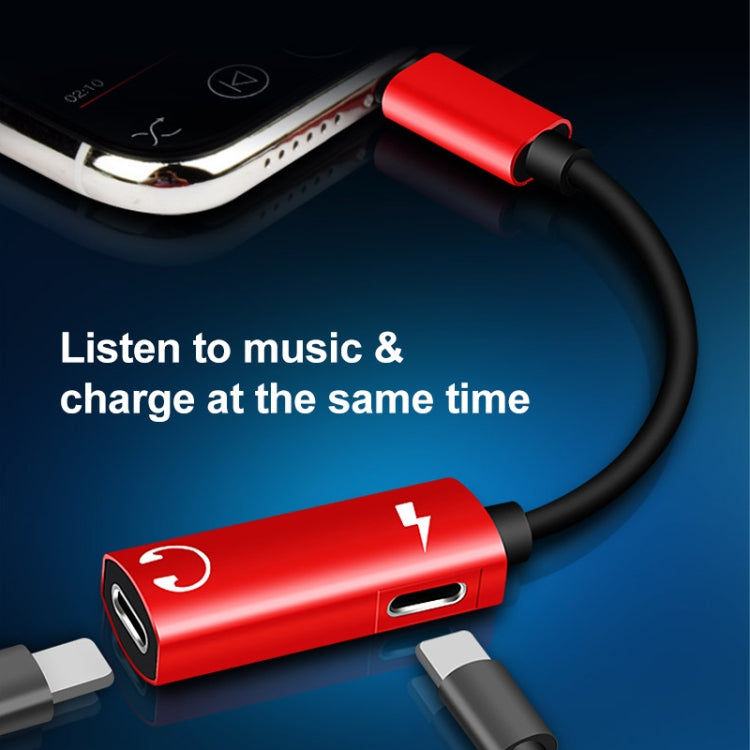 2 in 1 8 Pin Male to Dual 8 Pin Female Charging and Listening to Music Audio Earphone Adapter, Compatible with All IOS Systems(Gold) - Earphone Adapter by PMC TechLife | Online Shopping South Africa | PMC TechLife