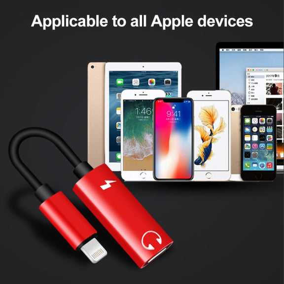 2 in 1 8 Pin Male to Dual 8 Pin Female Charging and Listening to Music Audio Earphone Adapter, Compatible with All IOS Systems(Silver)