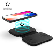 F20 3 in 1 15W Multi-function Magnetic Folding Wireless Charger for iPhone Series & Apple Watches & AirPods(Black)