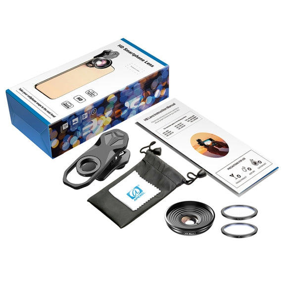 APEXEL APL-HB10X Macro Lens Telephoto Clip + Star Light Filter + CPL Phone Lens Kit