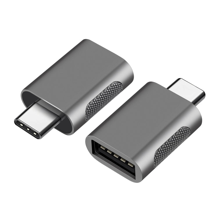 2 PCS SBT-158 USB-C / Type-C Male to USB 3.0 Female Zinc Alloy Adapter(Black) - Converter & Adapter by PMC TechLife | Online Shopping South Africa | PMC TechLife