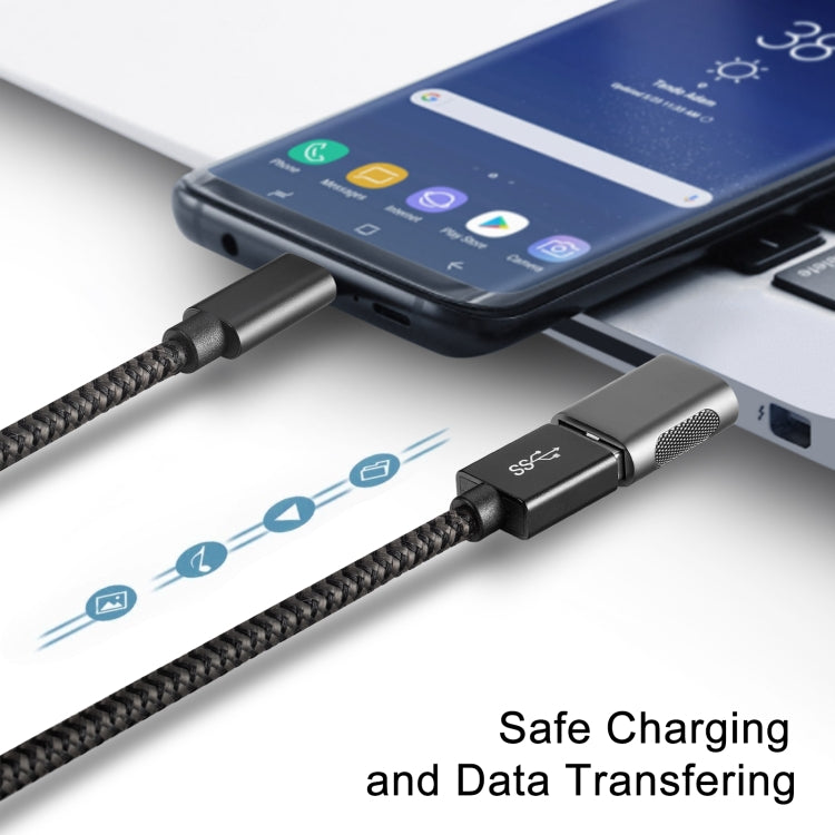 2 PCS SBT-158 USB-C / Type-C Male to USB 3.0 Female Zinc Alloy Adapter(Black) - Converter & Adapter by PMC TechLife | Online Shopping South Africa | PMC TechLife