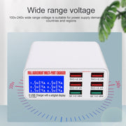 WLX-896+ 6 In 1 Multi-function Smart Digital Display USB Charger(EU Plug)