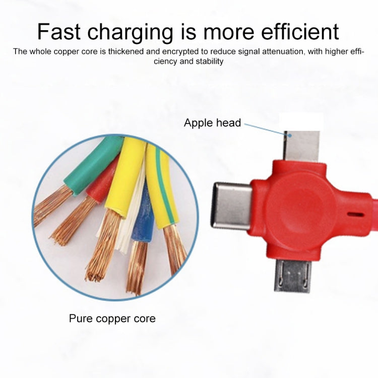 019-1 3 in 1 USB to 8 Pin + Micro USB + USB-C / Type-C Macaron Telescopic Data Cable with Storage Slot & Bracket, Cable Length: 1m (Blue) - Multifunction Cable by PMC TechLife | Online Shopping South Africa | PMC TechLife