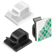 HG2392 100 PCS Desktop Data Cable Organizer Fixing Clip, Gum Type: Green and White(Black)
