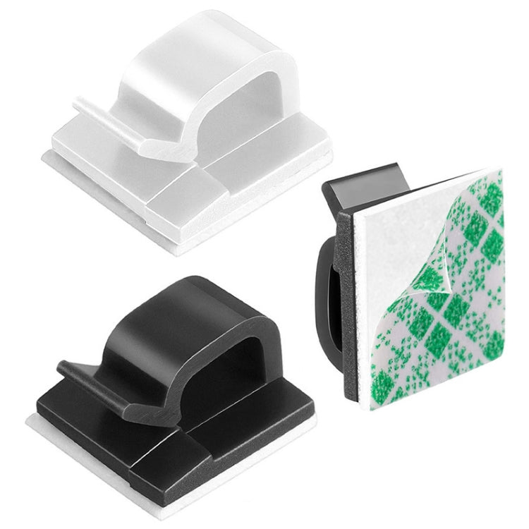 HG2392 100 PCS Desktop Data Cable Organizer Fixing Clip, Gum Type: Green and White(Black)