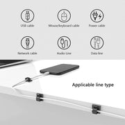 HG2392 100 PCS Desktop Data Cable Organizer Fixing Clip, Gum Type: Green and White(Black)