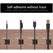 HG2392 100 PCS Desktop Data Cable Organizer Fixing Clip, Gum Type: Green and White(Black)