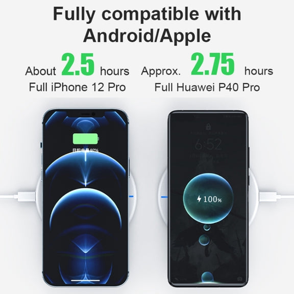 964 15W Round Shape Wireless Fast Charging(Black)