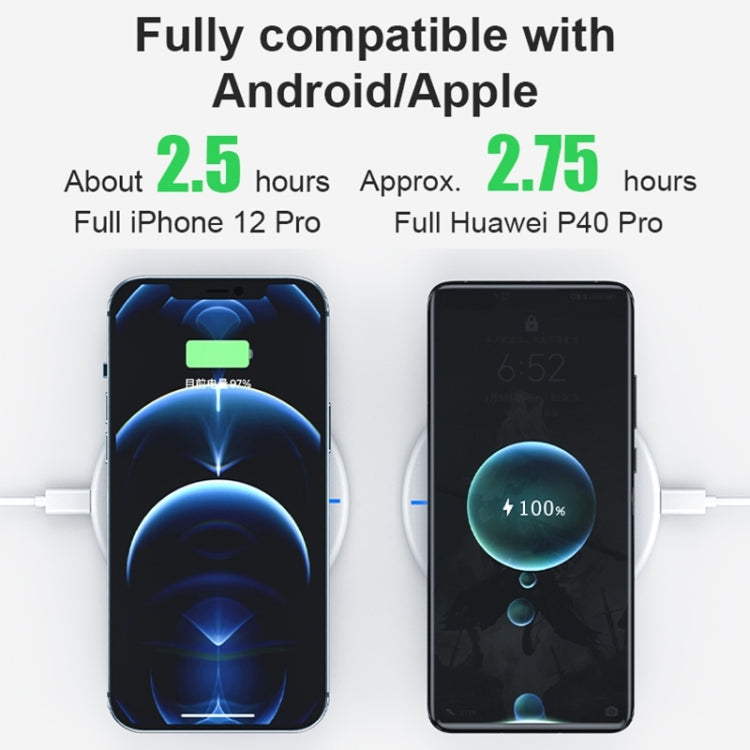 964 15W Round Shape Wireless Fast Charging(Black)