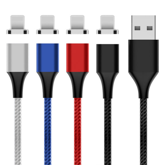 M11 5A USB to 8 Pin Nylon Braided Magnetic Data Cable, Cable Length: 1m (Silver)