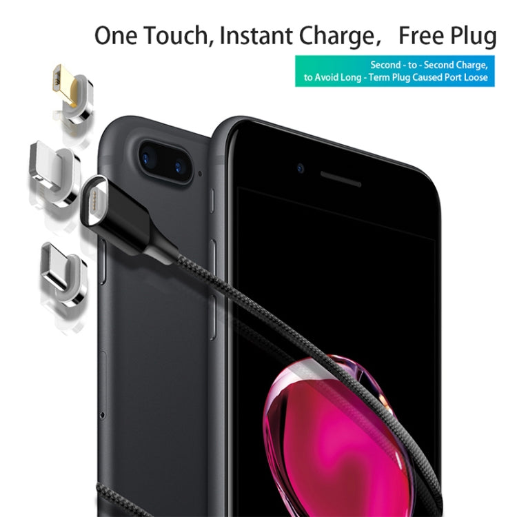 M11 3 in 1 5A USB to 8 Pin + Micro USB + USB-C / Type-C Nylon Braided Magnetic Data Cable, Cable Length: 2m (Blue) - Charging Cable & Head by PMC TechLife | Online Shopping South Africa | PMC TechLife