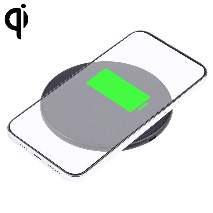 10W QI Plaid Pattern Round Plastic Wireless Charger (Black) - Wireless Charger by PMC TechLife | Online Shopping South Africa | PMC TechLife