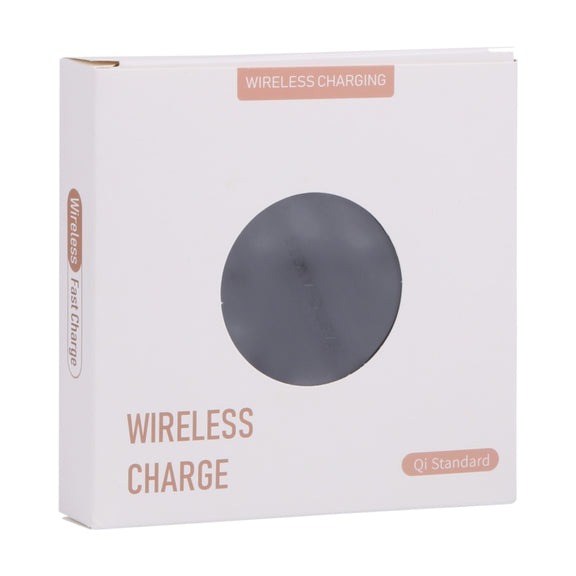 10W QI Plaid Pattern Round Plastic Wireless Charger (Black)