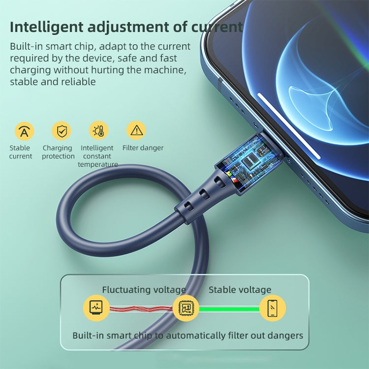 REMAX RC-068i PD 20W Type-C / USB-C to 8 Pin High Elastic TPE Fast Charging Data Cable, Length: 1m(Blue) - Normal Style Cable by REMAX | Online Shopping South Africa | PMC TechLife | Buy Now Pay Later Mobicred