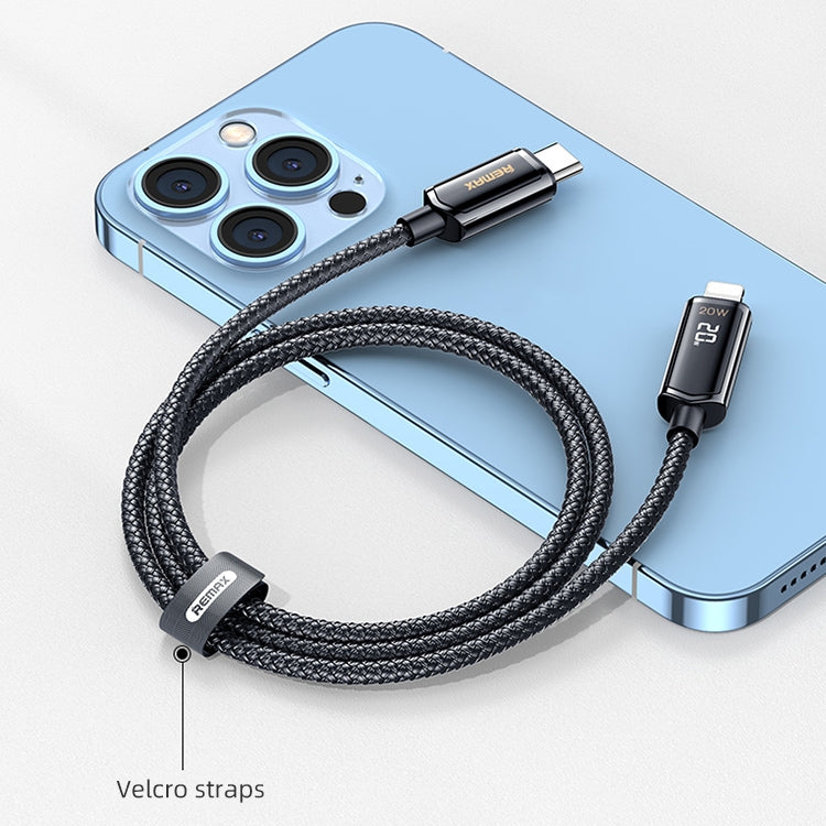 REMAX RC-128i 20W Type-C / USB-C to 8 Pin Intelligent Digital Display Zinc Alloy Braided Charging Data Cable, Length: 1.2m(Tarnish) - free shipping - PMC TechLife - Order now!