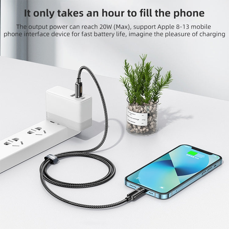 REMAX RC-128i 20W Type-C / USB-C to 8 Pin Intelligent Digital Display Zinc Alloy Braided Charging Data Cable, Length: 1.2m(Tarnish) - free shipping - PMC TechLife - Order now!