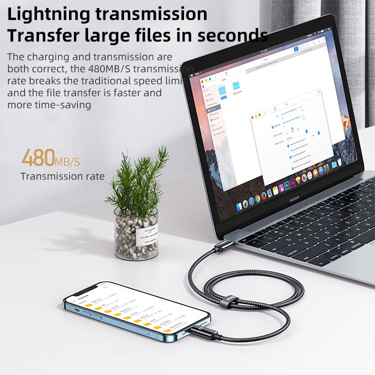 REMAX RC-128i 20W Type-C / USB-C to 8 Pin Intelligent Digital Display Zinc Alloy Braided Charging Data Cable, Length: 1.2m(Tarnish) - free shipping - PMC TechLife - Order now!
