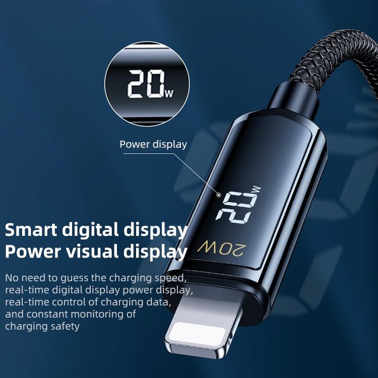 REMAX RC-128i 20W Type-C / USB-C to 8 Pin Intelligent Digital Display Zinc Alloy Braided Charging Data Cable, Length: 1.2m(Tarnish) - free shipping - PMC TechLife - Order now!