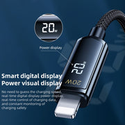 REMAX RC-128i 20W Type-C / USB-C to 8 Pin Intelligent Digital Display Zinc Alloy Braided Charging Data Cable, Length: 1.2m(Tarnish)