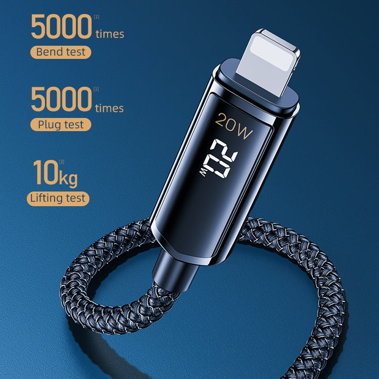 REMAX RC-128i 20W Type-C / USB-C to 8 Pin Intelligent Digital Display Zinc Alloy Braided Charging Data Cable, Length: 1.2m(Tarnish) - free shipping - PMC TechLife - Order now!